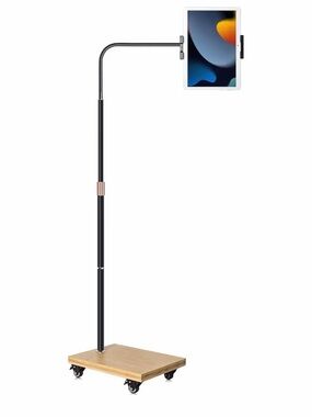 Universal Black Tablet Floor Stand with Rolling Base